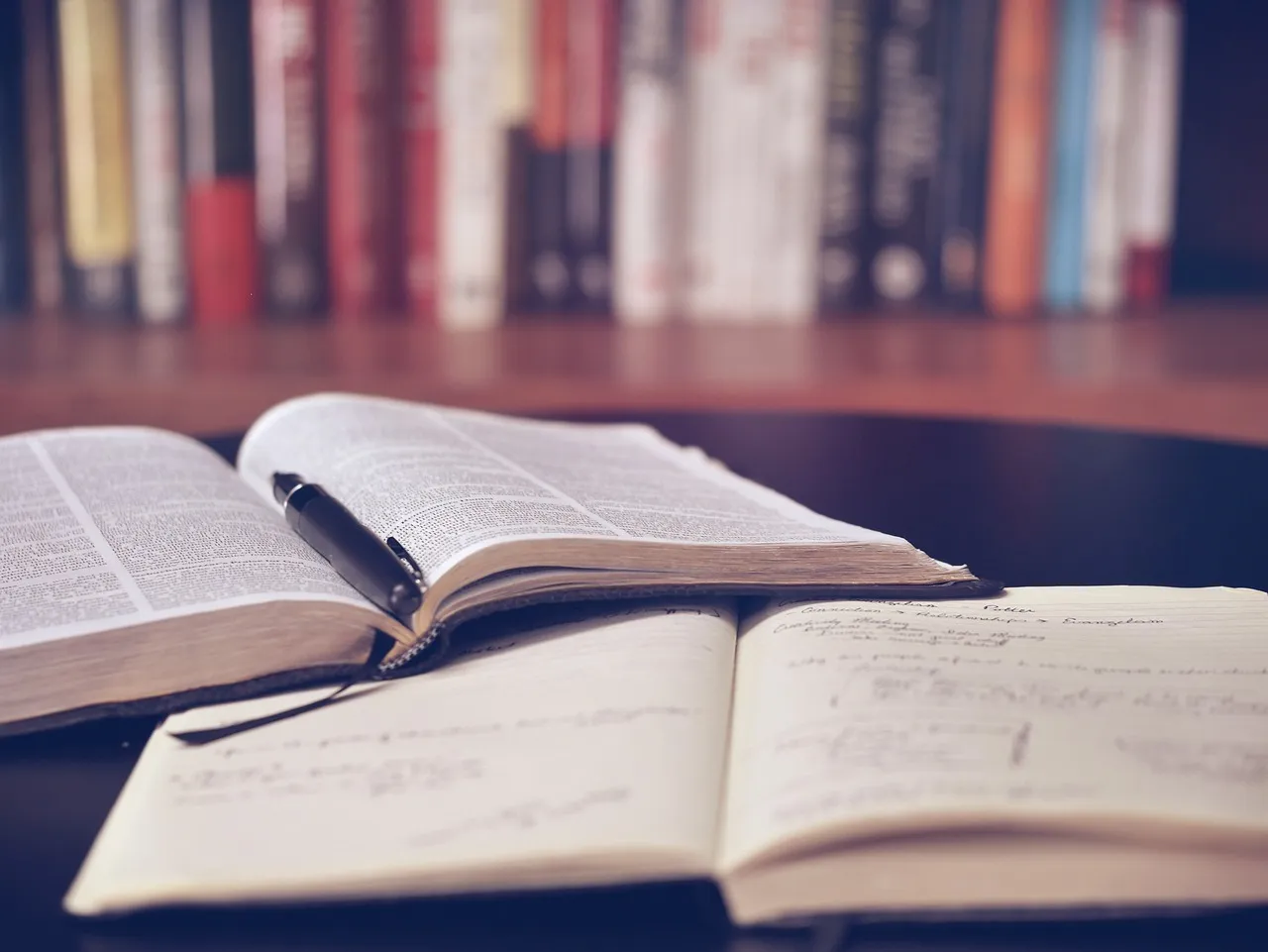 Books on a desk